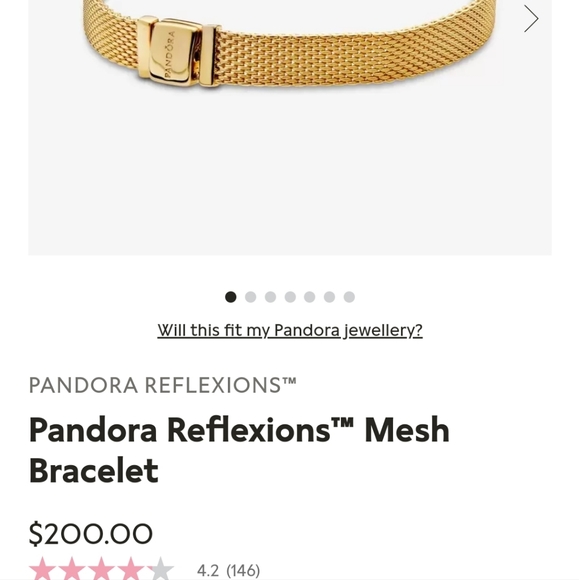 Pandora Reflections Gold Mesh Bracelet - Picture 2 of 3
